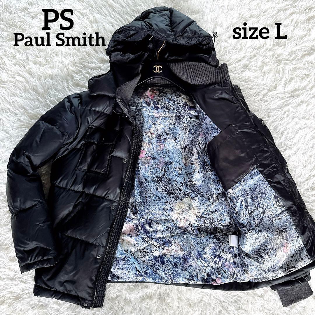 ピーエスポールスミス ダウンジャケット 裏地花柄 ブラック L サイズL PS Paul Smith
