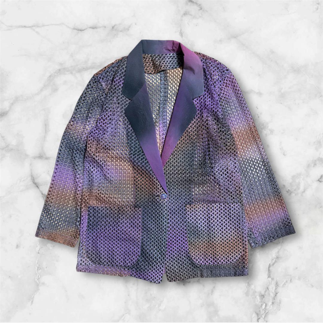 90's vintage テーラードジャケット グラデーション 一点物 L〜XL