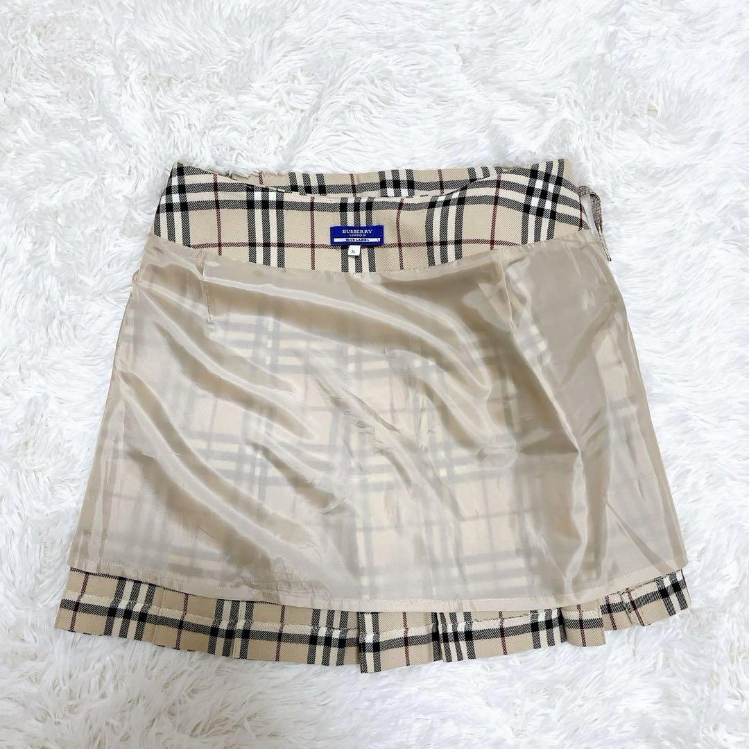 美品　バーバリーブルーレーベル　プリーツスカート　ノバチェック　36