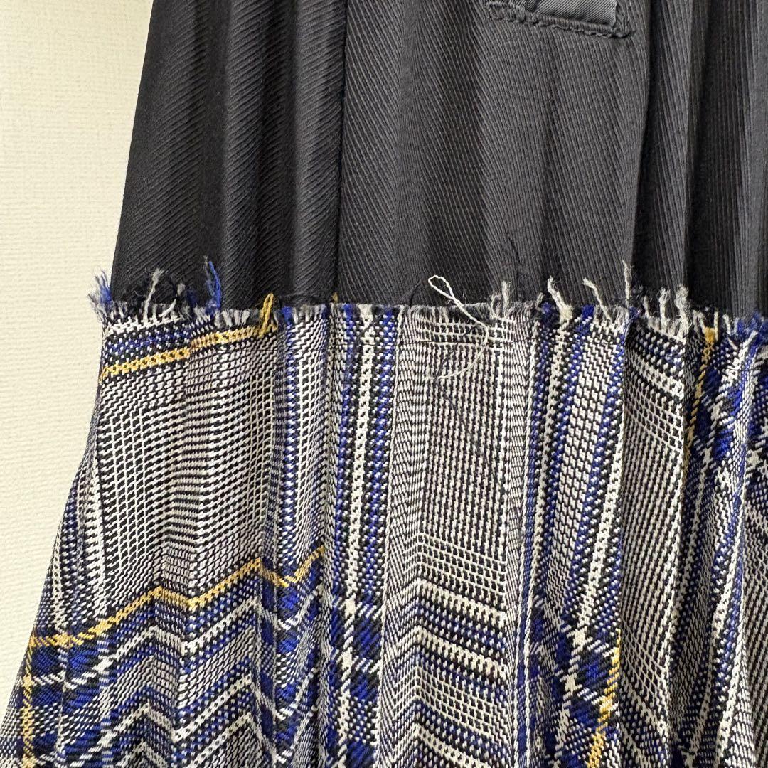 豪華 sacai 18-19aw パネル チェック プリーツスカート size2 - メルカリ スカート