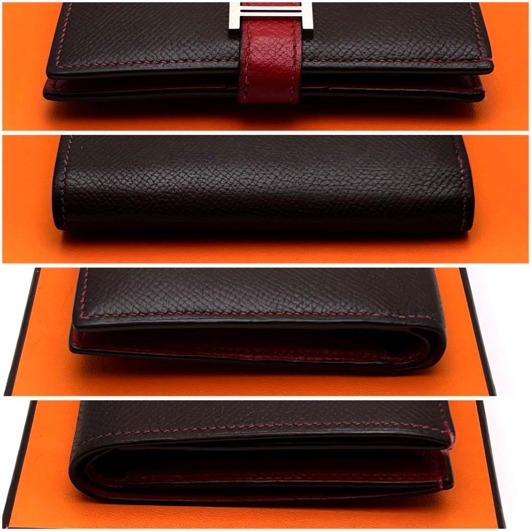 HERMES エルメス べアンコンパクト ブラウン レッド 赤 茶 二つ折り HERMES エルメス べアンコンパクト ブラウン レッド 赤 茶 二つ折り