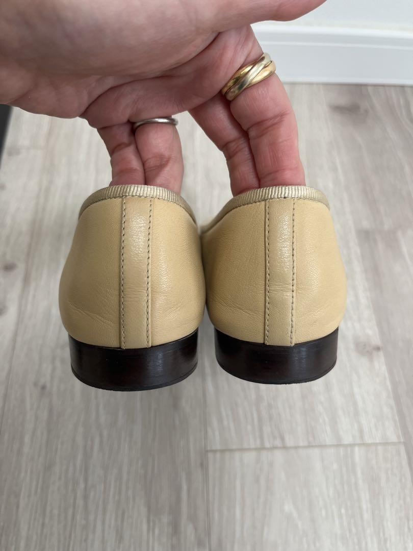 CHANEL バレエシューズ ベージュ 黒 35.5