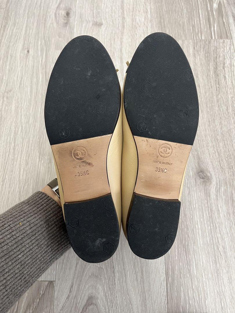CHANEL バレエシューズ ベージュ 黒 35.5