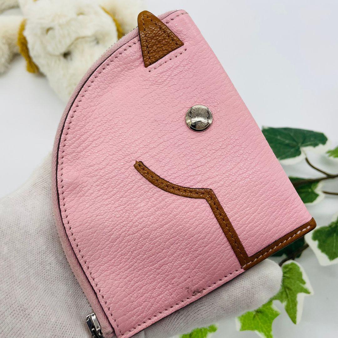 エルメス パドック シェブルミゾル　Z刻印 コインケース ピンク レザー