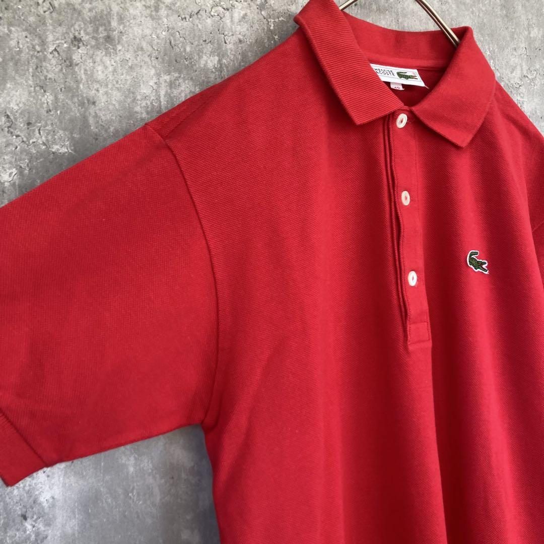 美品】CHEMISE LACOSTE ラコステ 半袖 ポロシャツ 文字ワニ