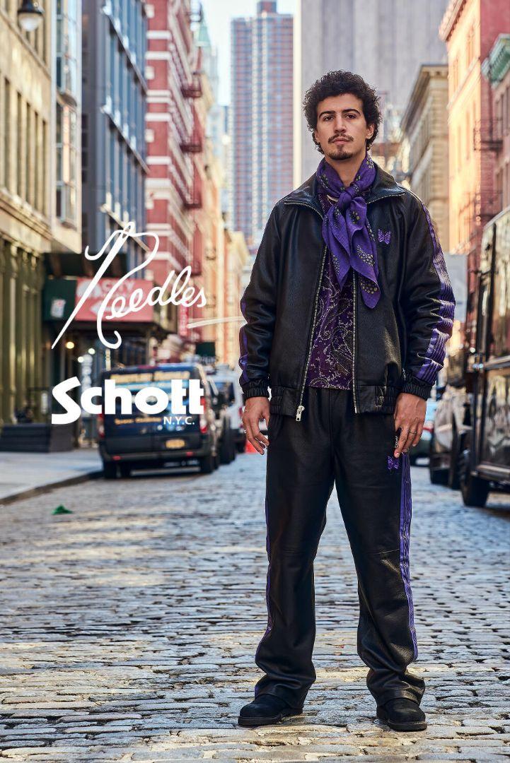 Needles × Schott カウハイド レザートラックジャケット