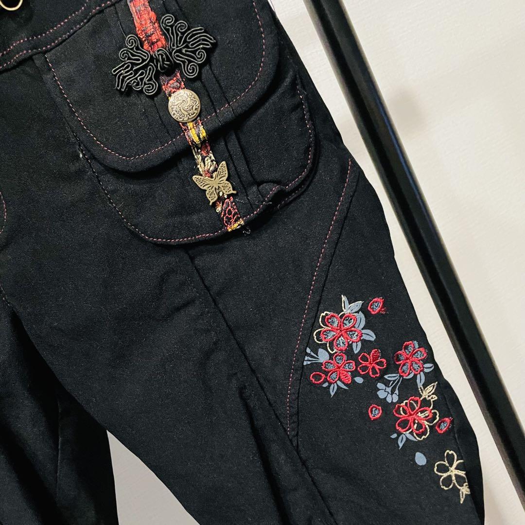 未使用 オッズオン OZZ ONESTE 薔薇 刺繍 ストレッチパンツ ゴシック ozz oneste 桜刺繍パンツ - メルカリ