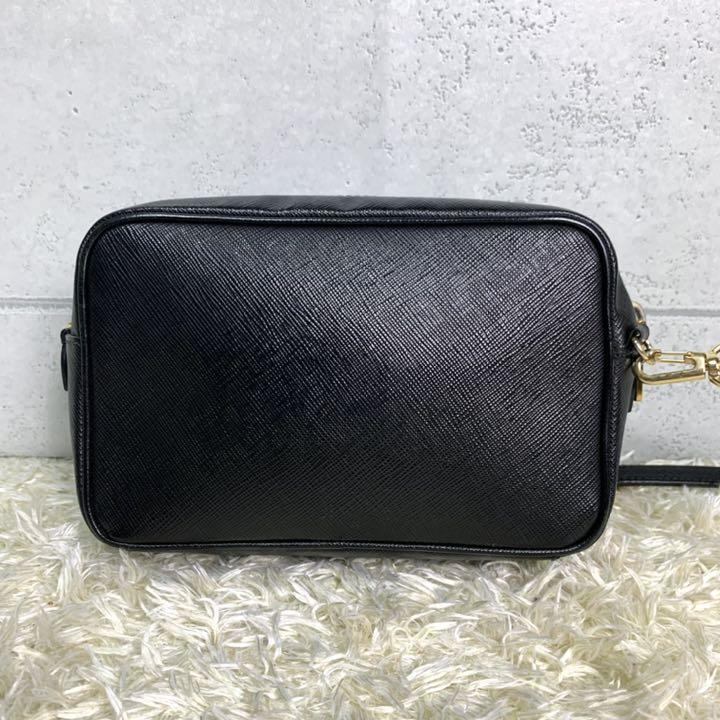 特価豊富な 希少 PRADA ショルダーバッグ 黒 サフィアーノレザー ギャランティ付 BRwgb-m81244525844 格安品質保証