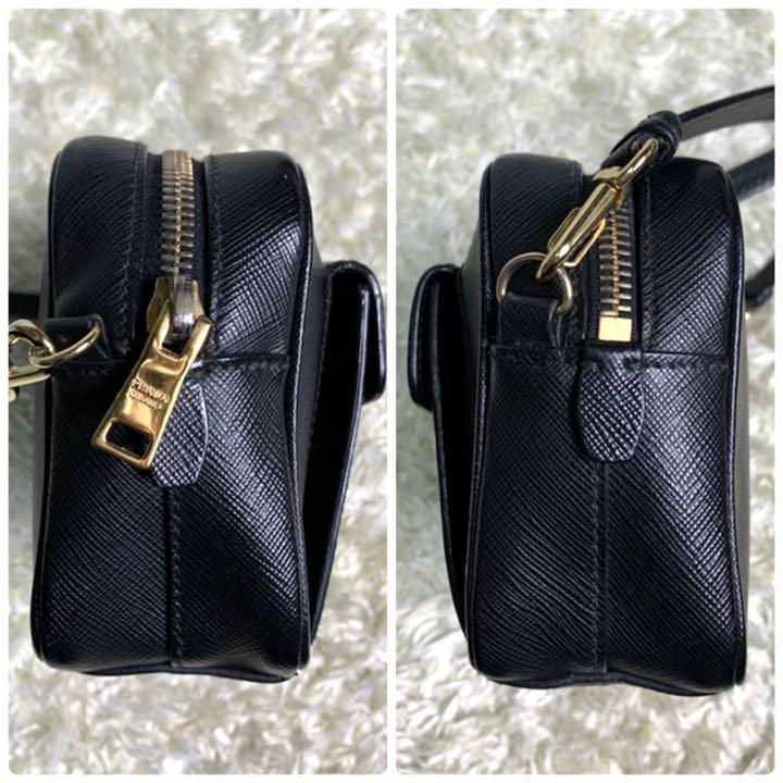 特価豊富な 希少 PRADA ショルダーバッグ 黒 サフィアーノレザー ギャランティ付 BRwgb-m81244525844 格安品質保証