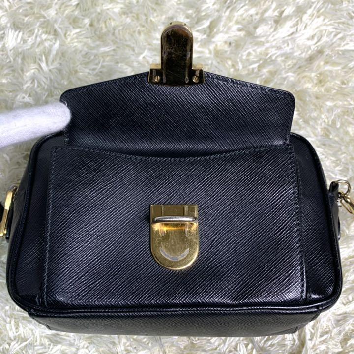 特価豊富な 希少 PRADA ショルダーバッグ 黒 サフィアーノレザー ギャランティ付 BRwgb-m81244525844 格安品質保証