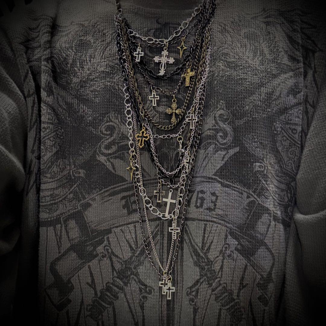 ＼半額SALE／ 00s archive cross necklace gunda handmad - メルカリ アクセサリー