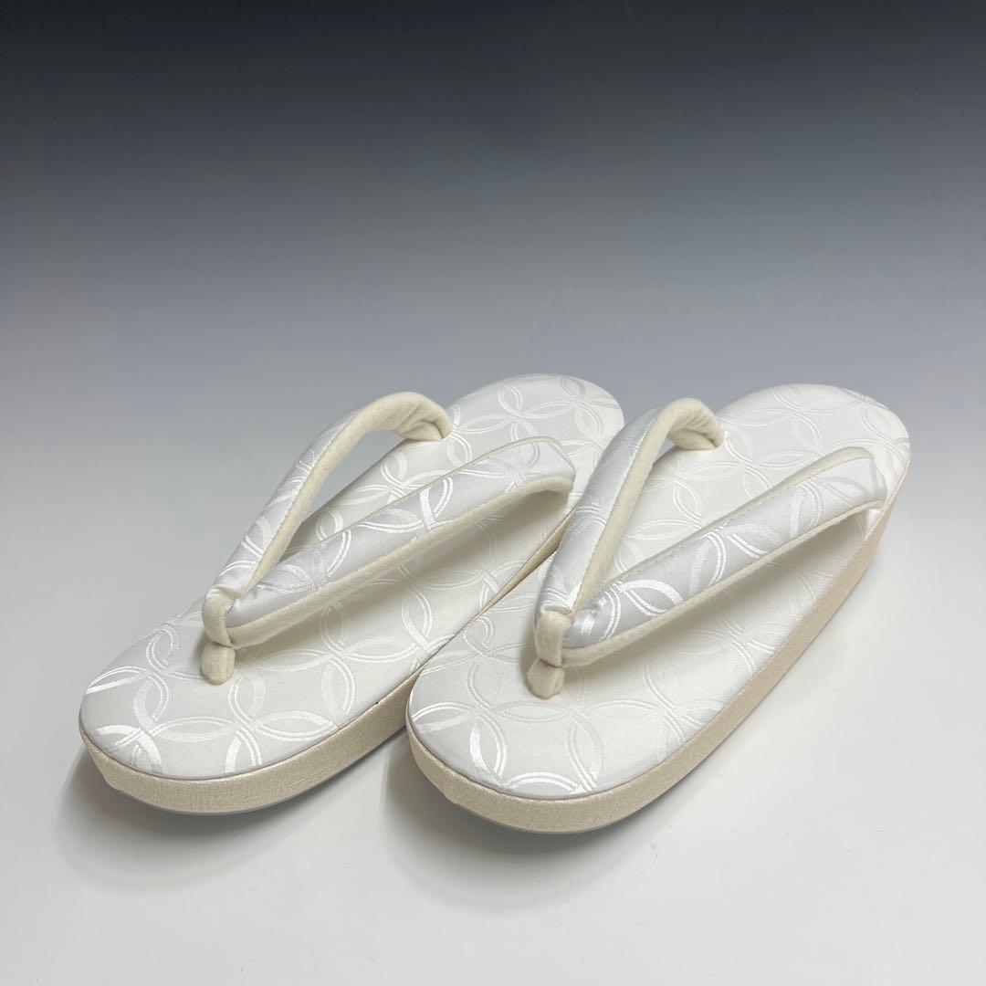 小判型 七宝柄草履 M Lサイズ選択 白