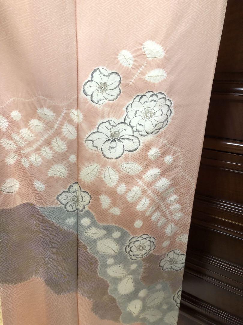 辻が花　手描き　絞り　正絹訪問着　美品