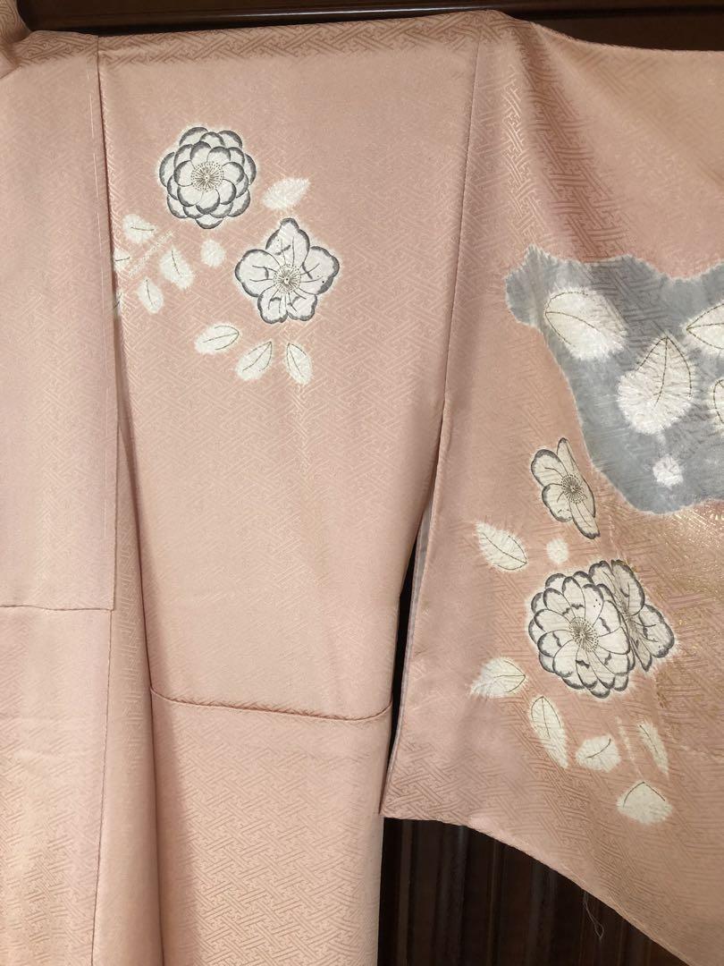 辻が花　手描き　絞り　正絹訪問着　美品