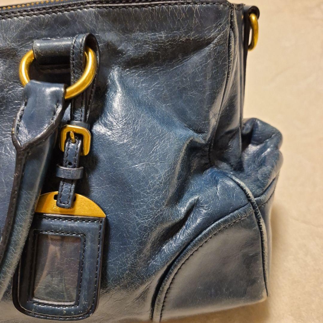 【売り尽くしセール】PRADA モスグリーン レザー ハンドバッグ
