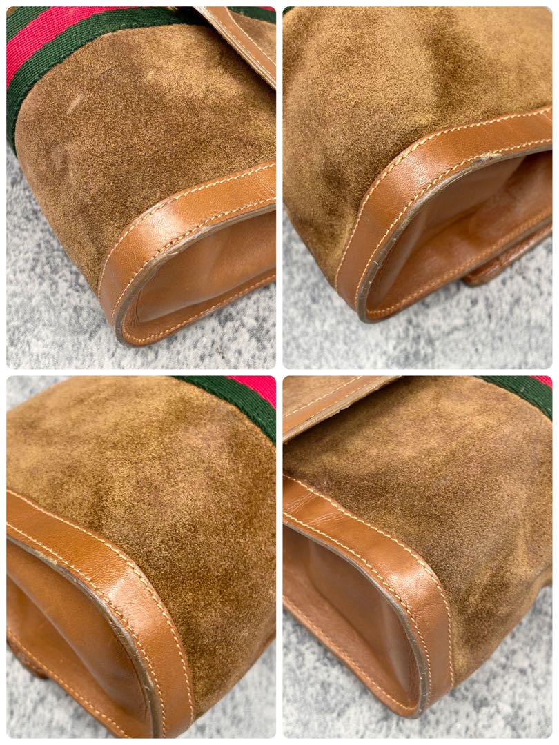 ✨美品✨GUCCI シェリーライン クラッチバッグ ブラウン スエード レザー