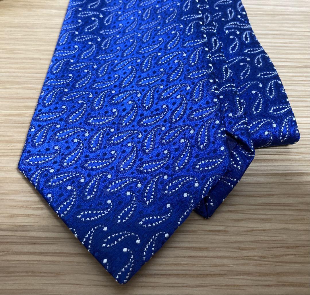 新品未使用 Charvet シャルベ ネクタイ ネイビー ペイズリー シルク