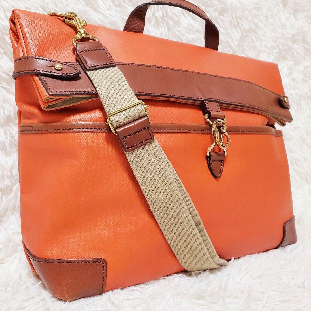 美品 ARTPHERE 2way ショルダーバッグ サコッシュ オレンジ