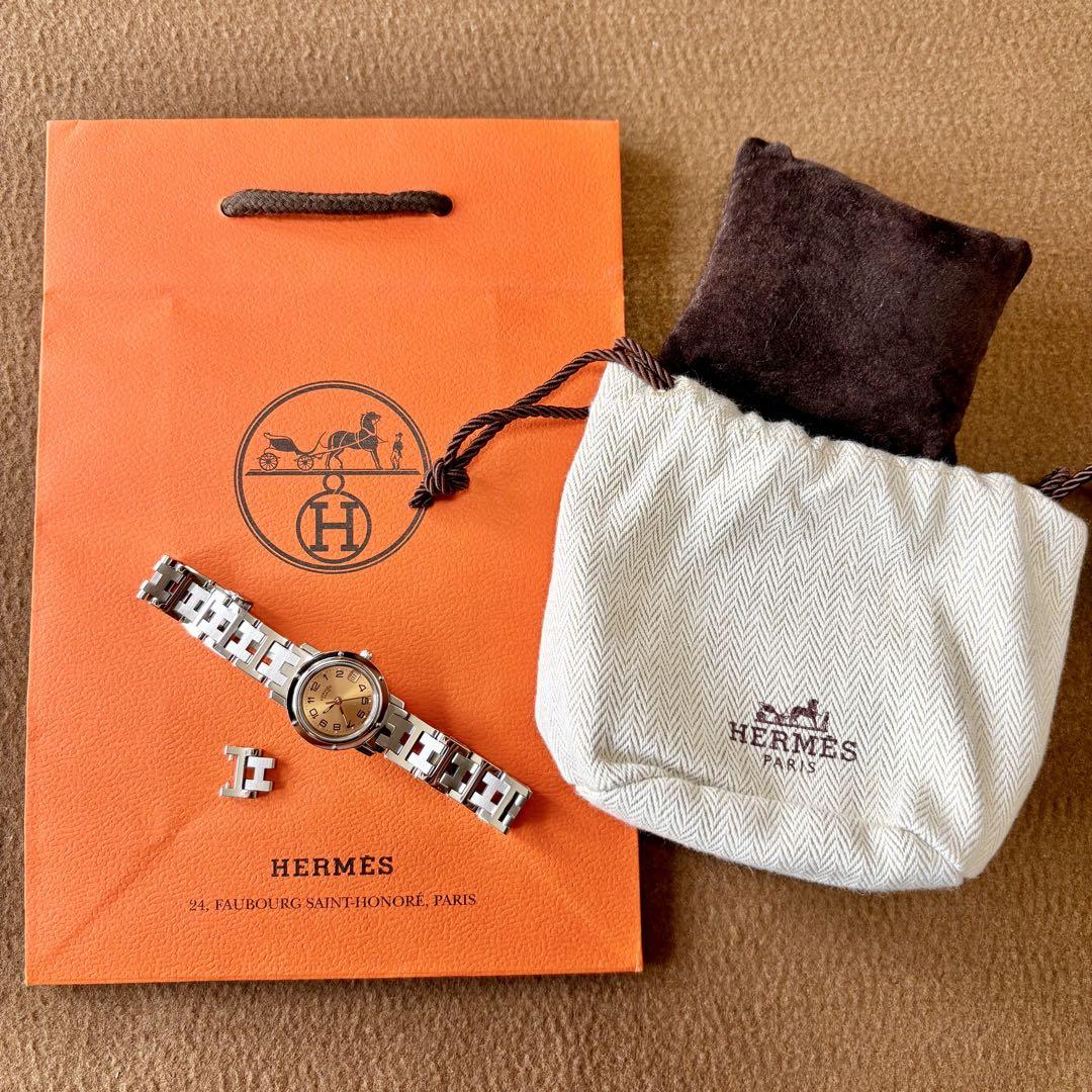 素晴らしい外見 HERMES】✨極美品✨ ピンク 腕時計 レディース クリッパー 時計