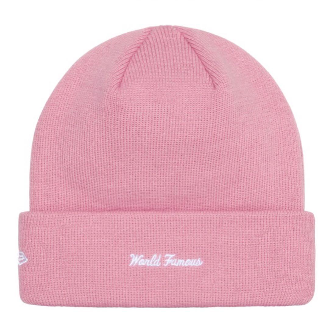 【新品】Supreme New Era Box Logo Beanie Pink
