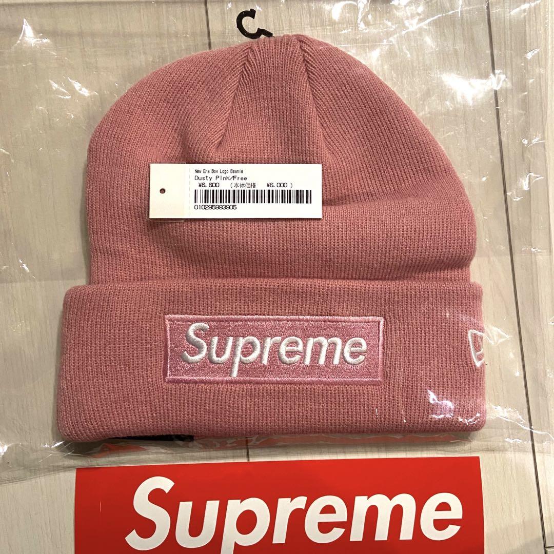 【新品】Supreme New Era Box Logo Beanie Pink