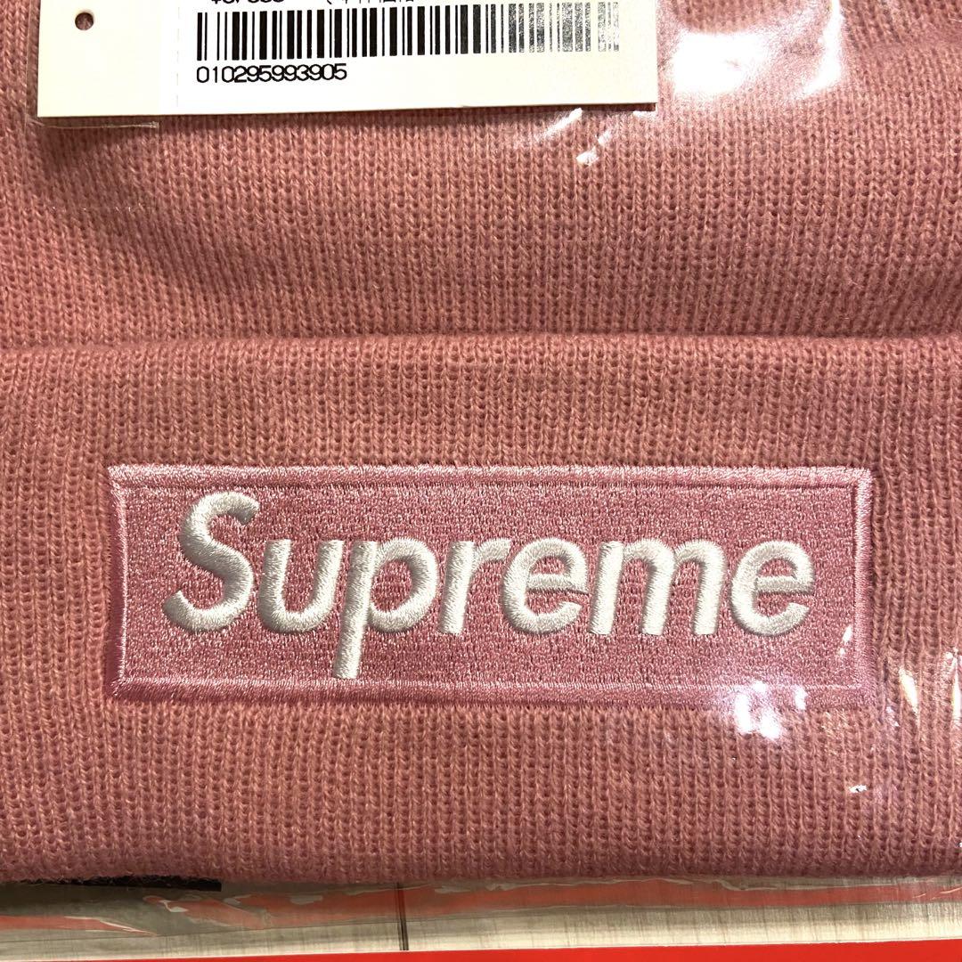 【新品】Supreme New Era Box Logo Beanie Pink