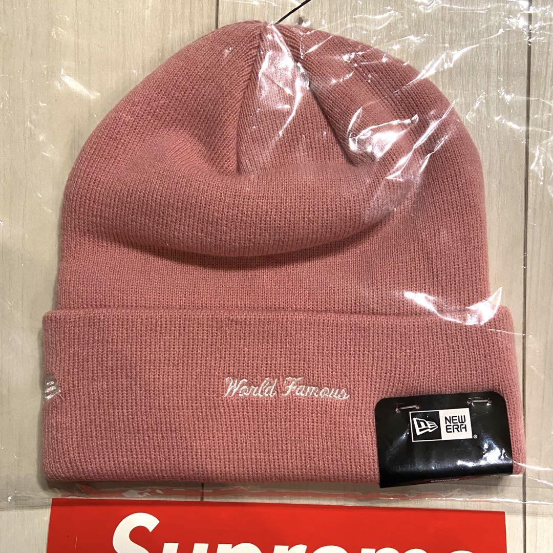 【新品】Supreme New Era Box Logo Beanie Pink