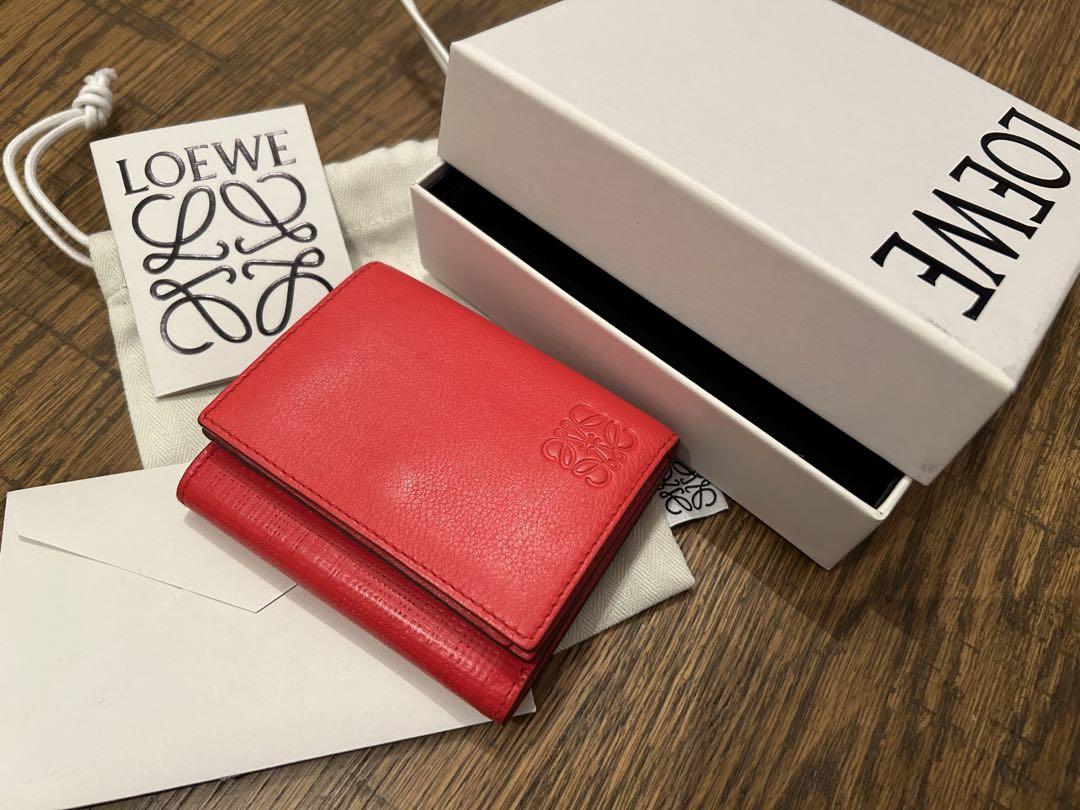 LOEWE LINENTRIFOLD WALLET red 財布 画像1