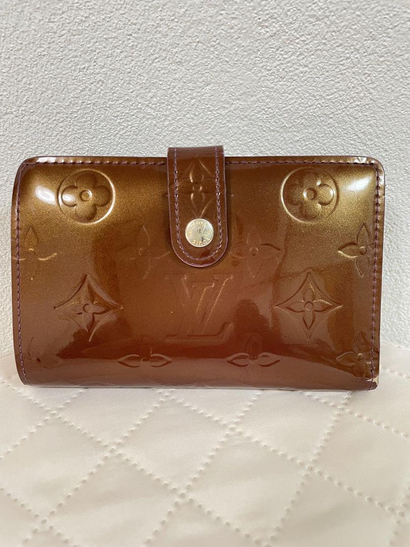 Louis Vuitton 二つ折り財布 ブラウン　ヴェルニ