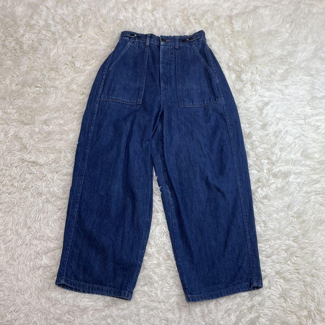 美品 オーディナリーフィッツ デニムワイドパンツ 0 ベイカータイプ