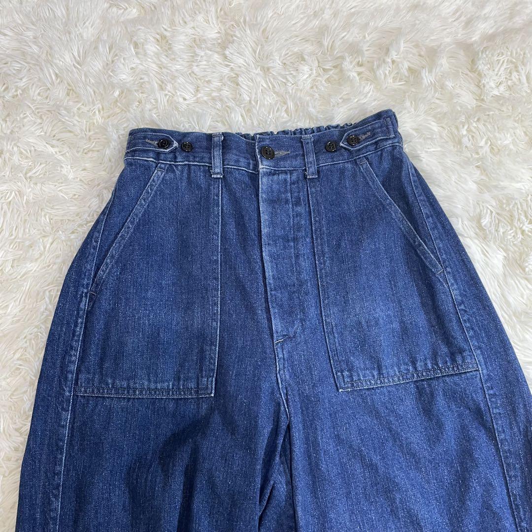 美品 オーディナリーフィッツ デニムワイドパンツ 0 ベイカータイプ