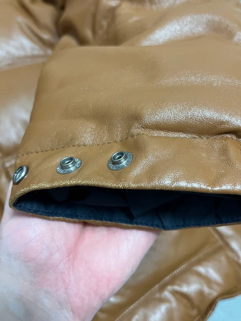 A BATHING APE 【エイプおまけ付き】レザーダウンジャケット ブラウン