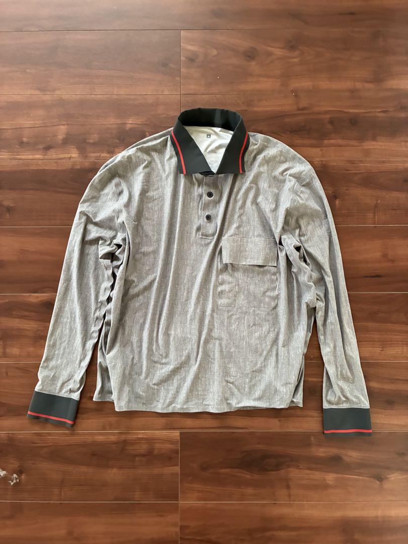 トップス GR10K ULTRASOUND L/S IMITATION TAPEDPOLO