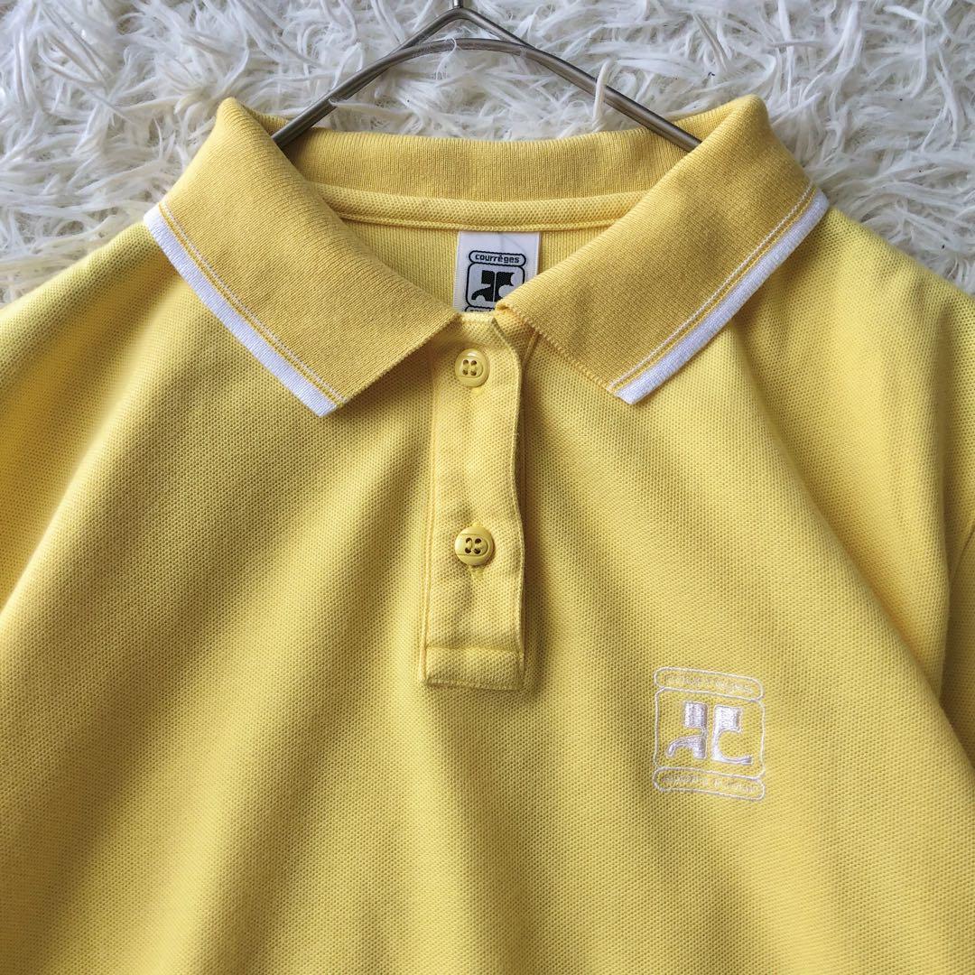Courreges ポロシャツ Courreges - レア80〜90s クレージュ ロゴポロシャツ ネイビー