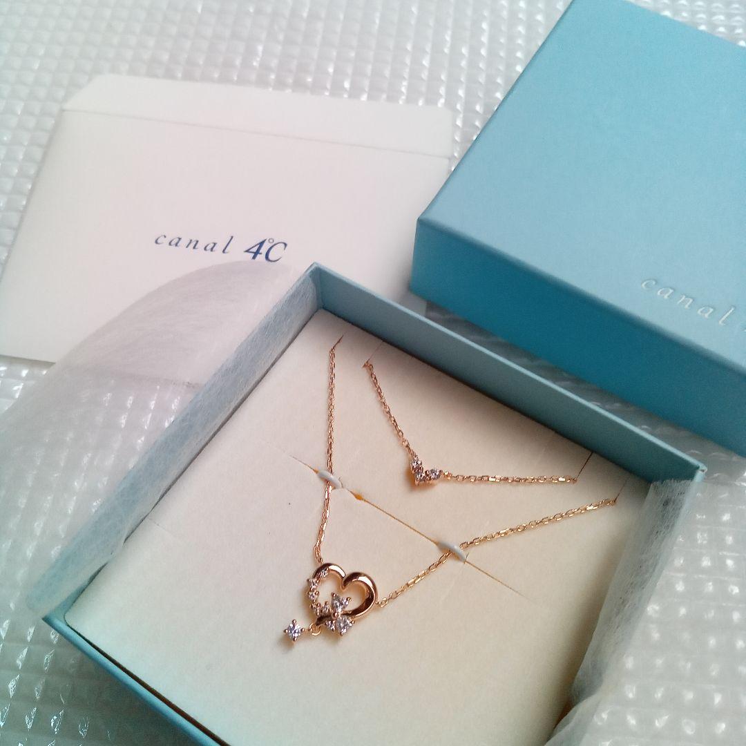 今SALE！カナル４℃★シルバーネックレスハート2本