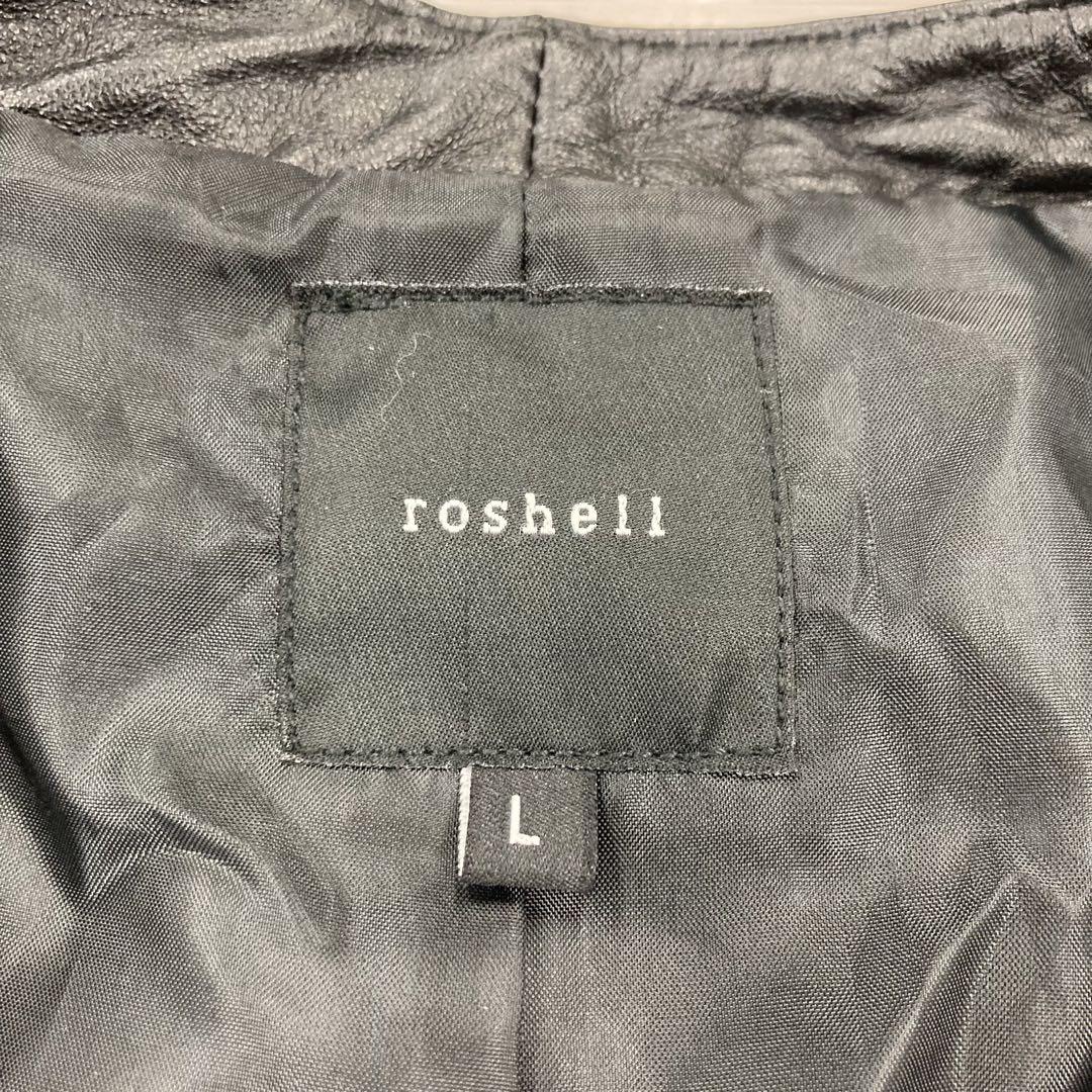 roshell ロシェル 本革レザー シングルライダースジャケット サイズL