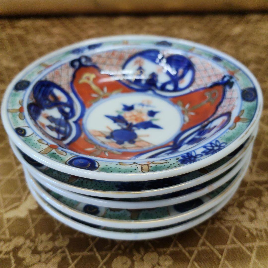 ① 大聖寺伊万里 古伊万里 伊万里 豆皿 江戸期 5客 色絵 - メルカリ