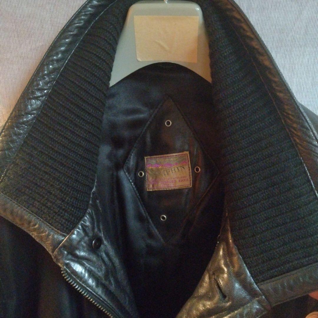 レザージャケット　ブラック　セラファン