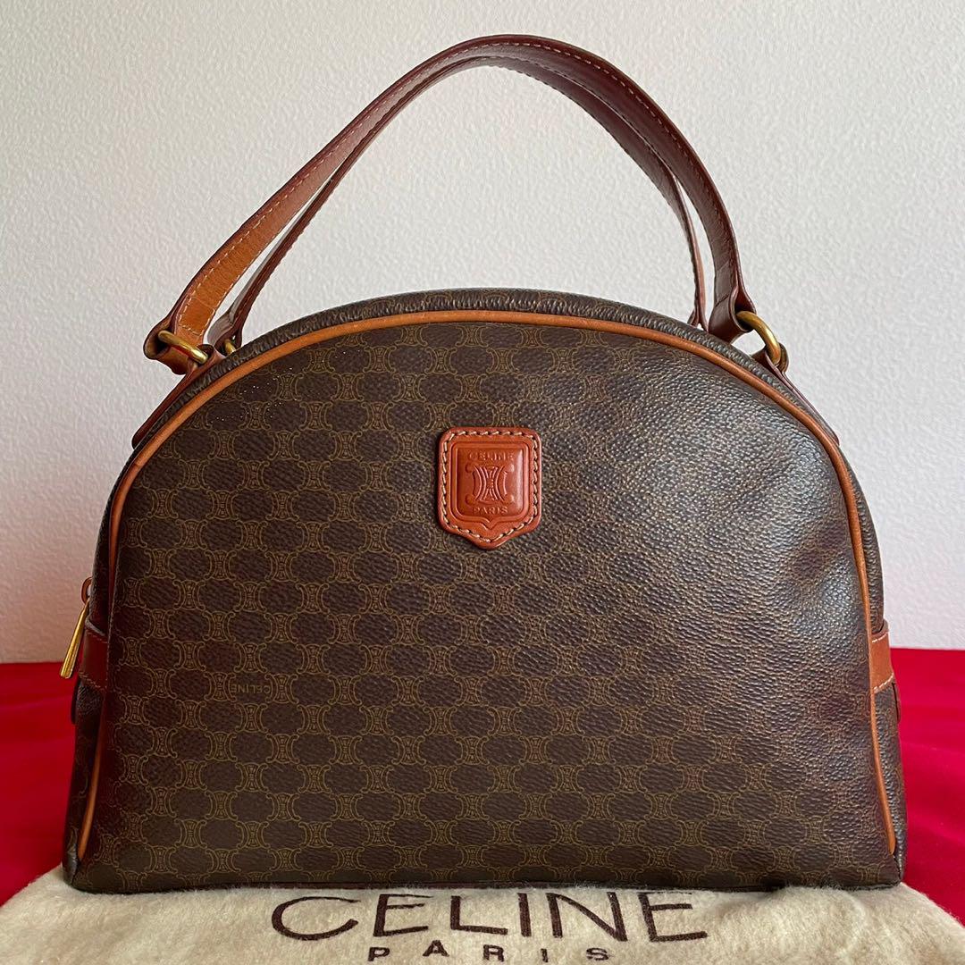 CELINE セリーヌ ハンドバッグ ハーフムーン マカダム トリオンフ 高級✨CELINE ハンドバッグビンテージマカダムトリオンフハーフ