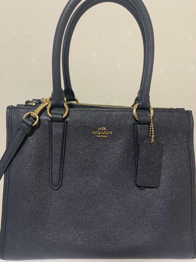 コーチ ハンドバッグ 2way ショルダー　濃紺　ネイビー