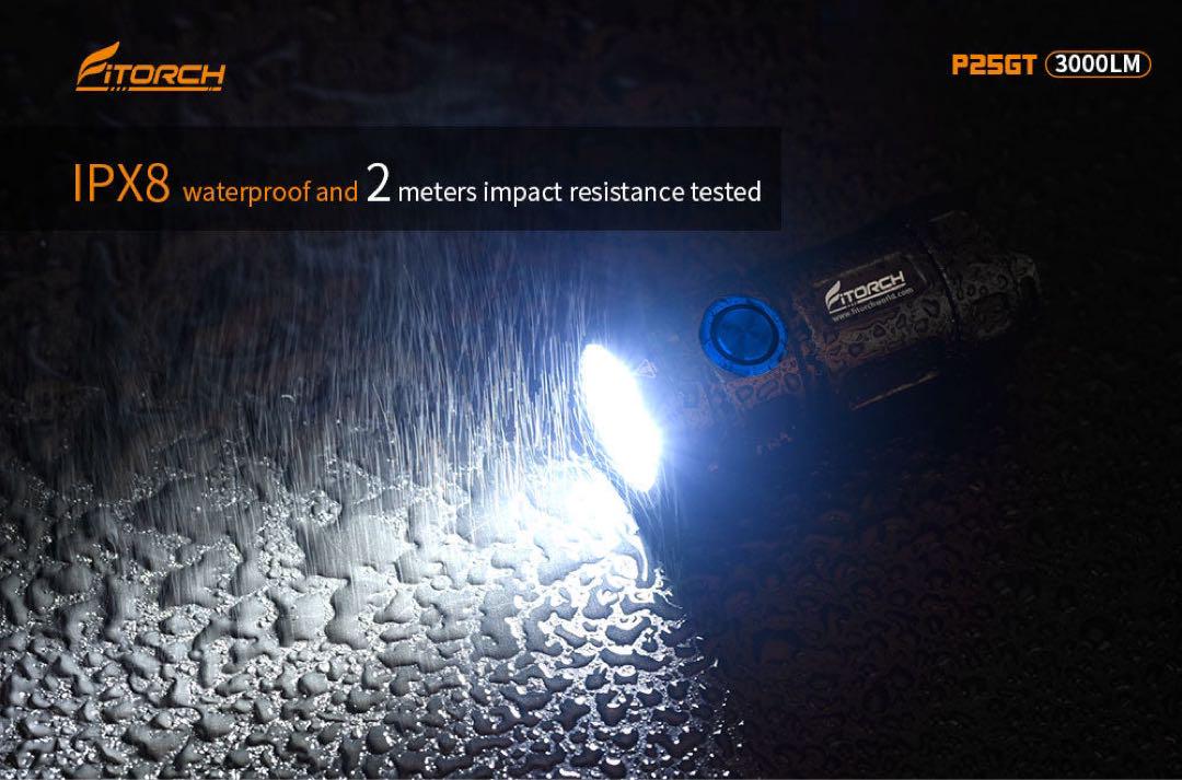 3000ルーメン超高輝度LEDライト Fitorch P25GT 防水充電式