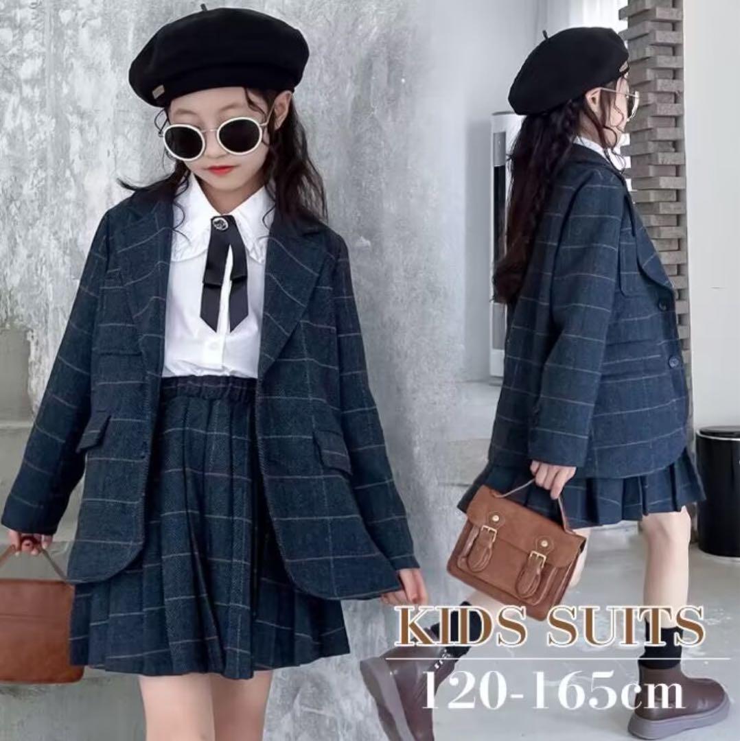 【新品】165 女の子 ブレザー スーツ セットアップ スカートスーツ 卒業式