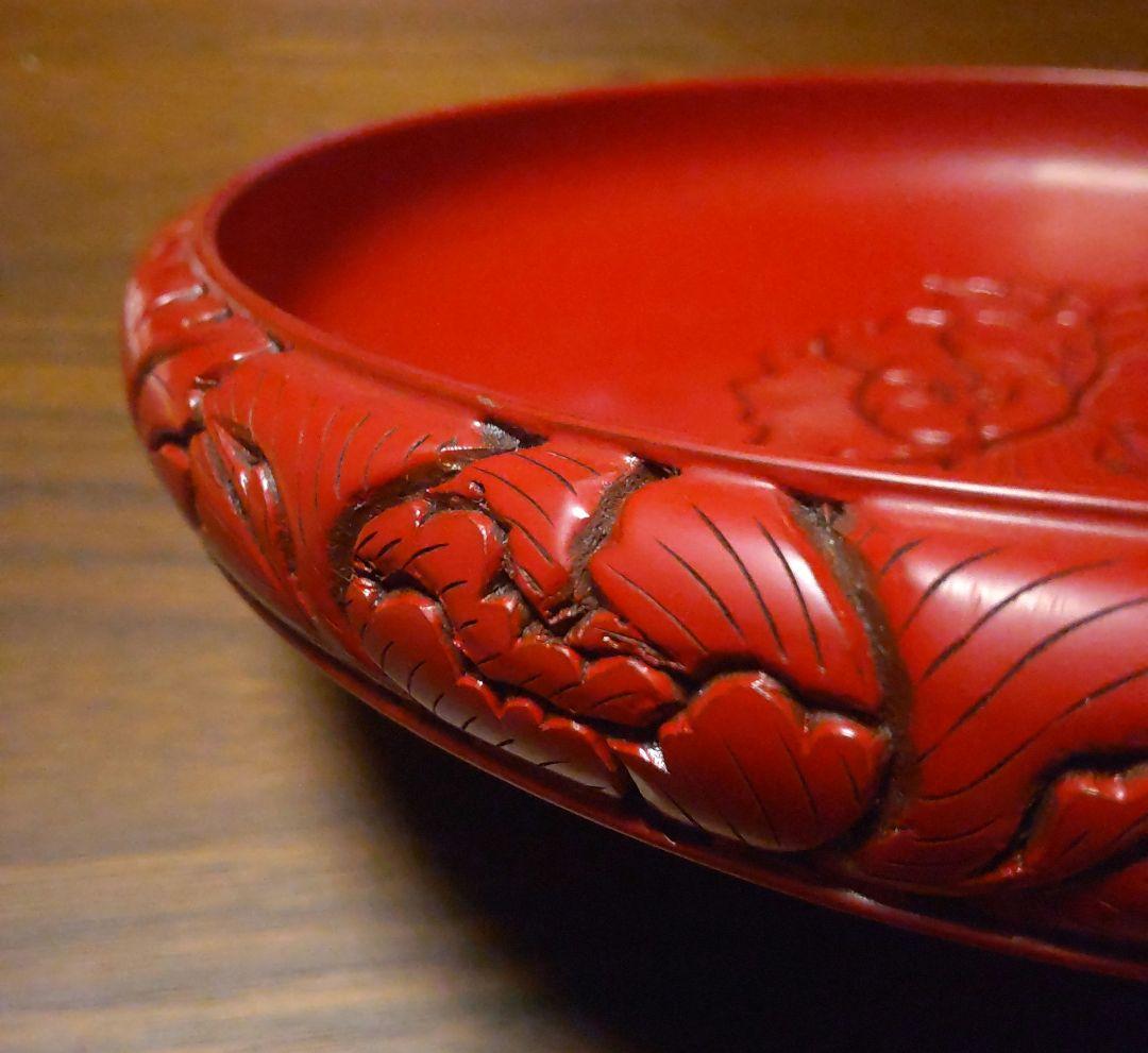 新品未使用！盆付菓子器（村上堆朱） 工芸品 村上木彫堆朱 菓子器 - メルカリ