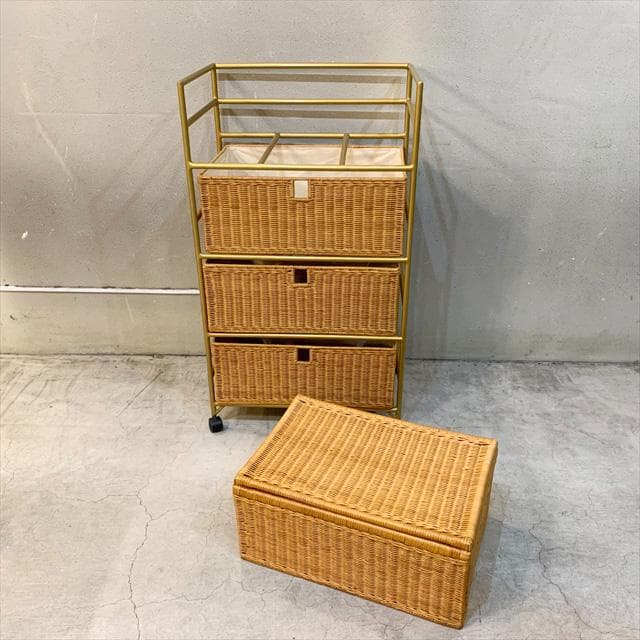 KazamaのラタンバスケットチェストKAZAMA