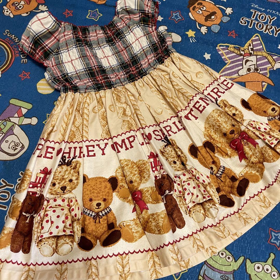 シャーリーテンプル　クマワンピース　100