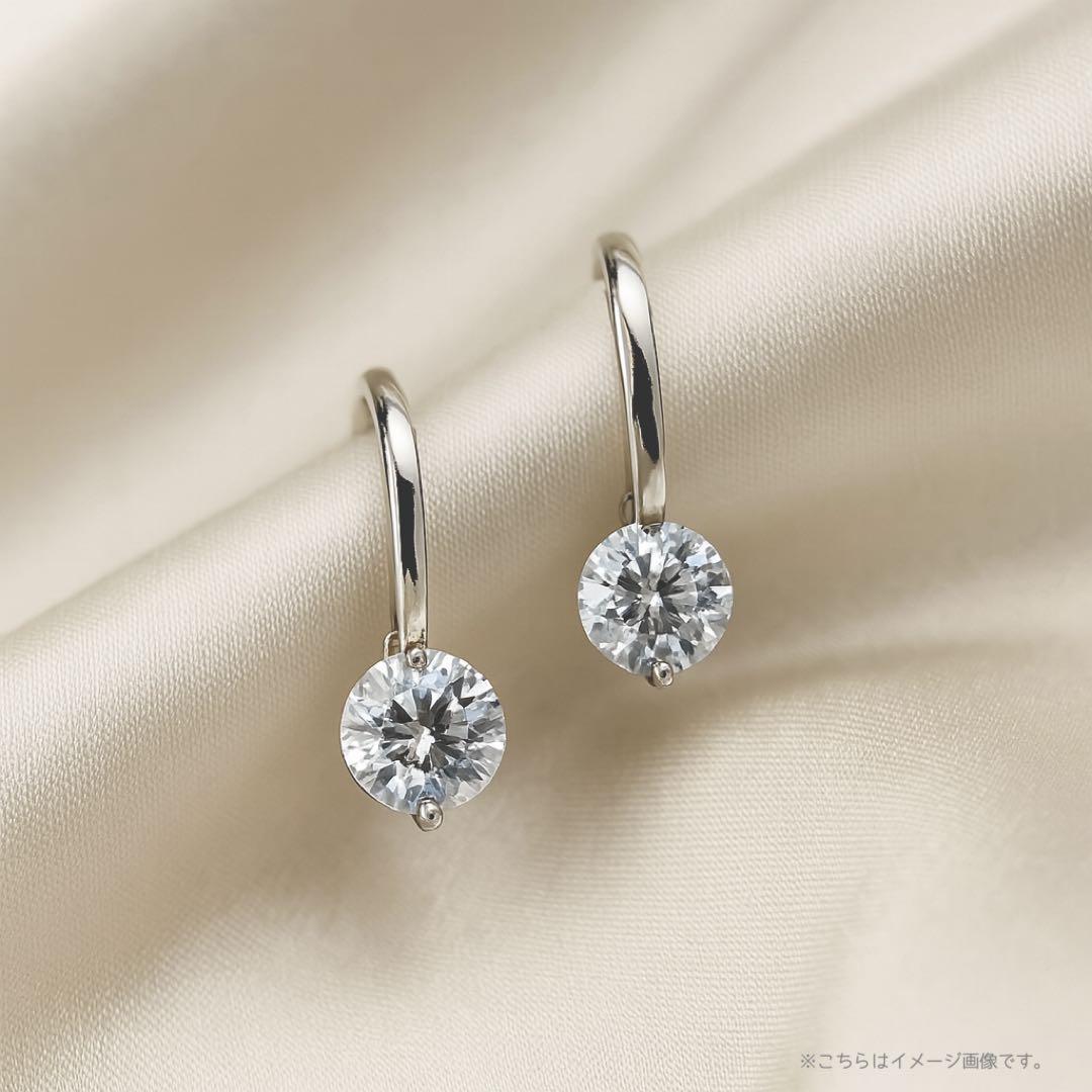171Pk【フープ】ダイヤピアス 6mm CZ 一粒石 S925 プラチナ