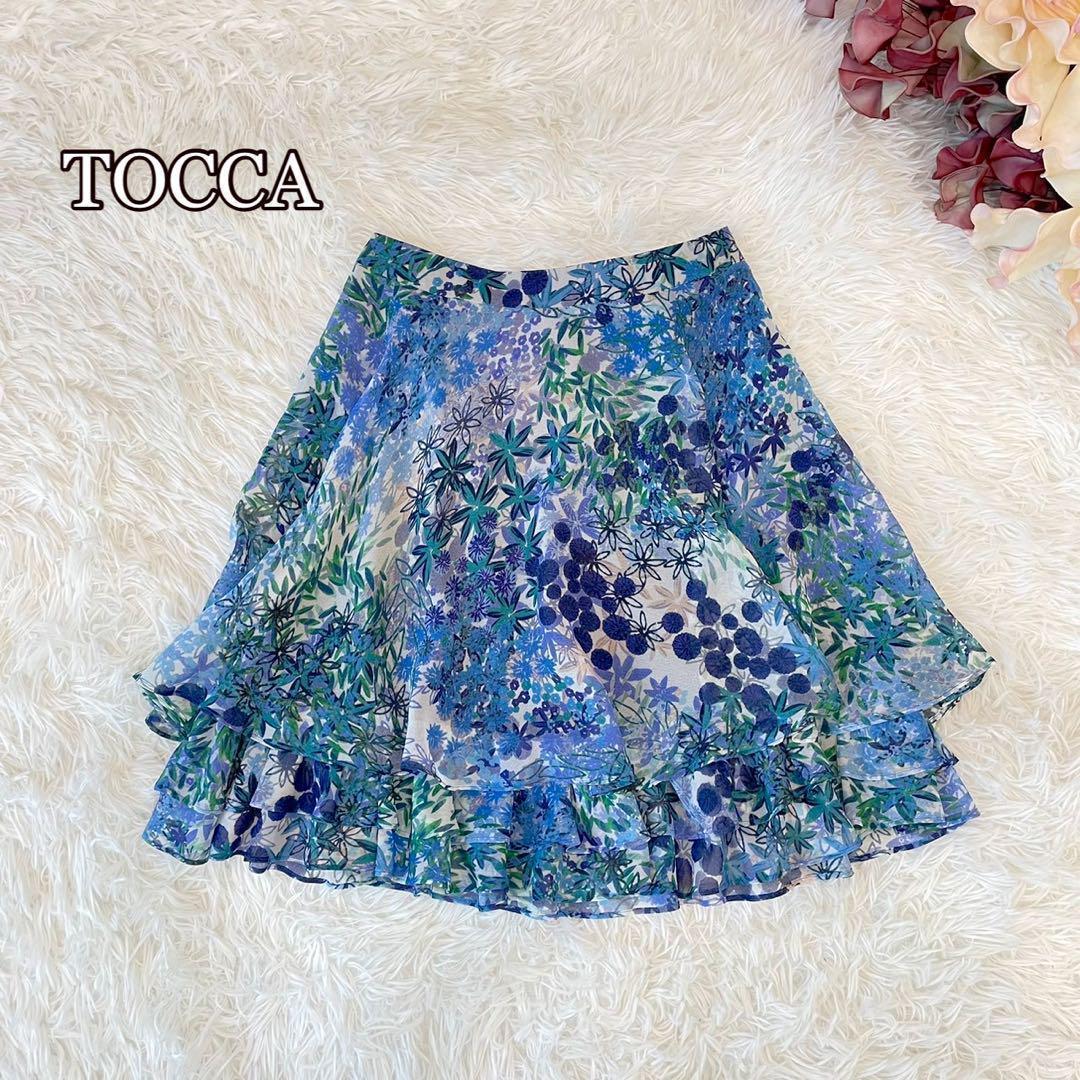●TOCCA 花柄ティアードさスカート（0）南欧テイスト　エキゾチック　アジアン