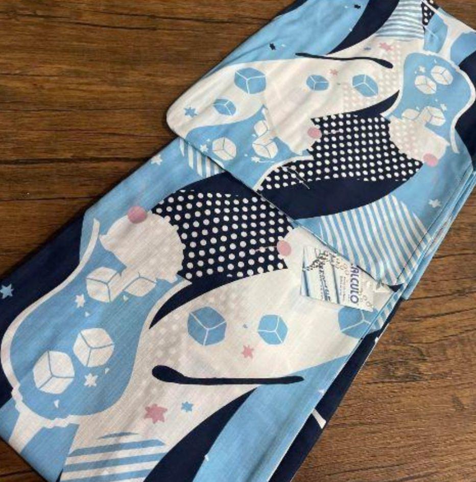 ◆ノー皺加工最高級カルキュロ◆変わり織り◆紫麻の葉の涼し浴衣◆しわにならない浴衣 ◇ノー皺加工最高級カルキュロ◇紫紫陽花涼し浴衣◇しわに