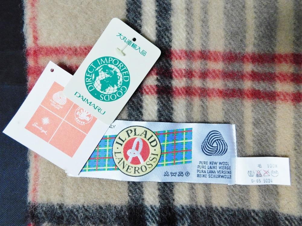 大丸直輸入品 ひざ掛 ウール100％ イタリア製 タータンチェック