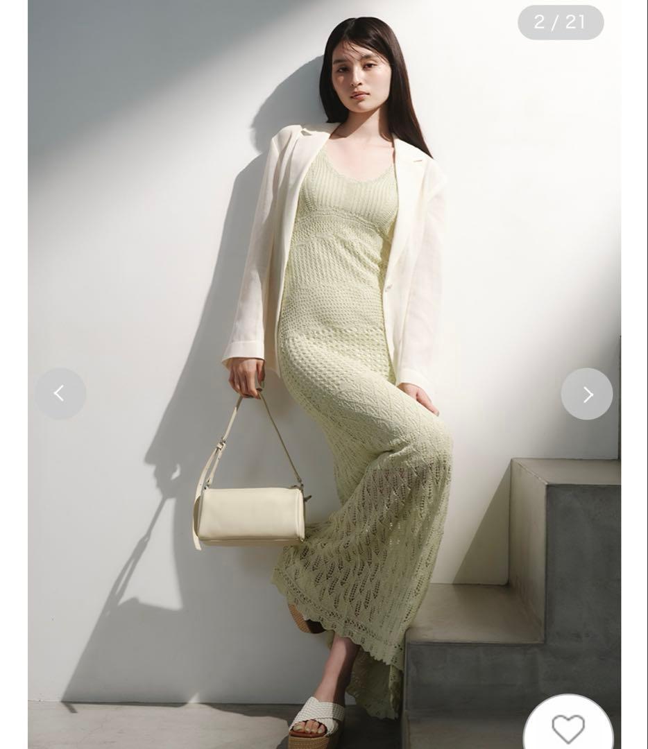 フレイアイディー　レースアップ2wayニットタンクドレス